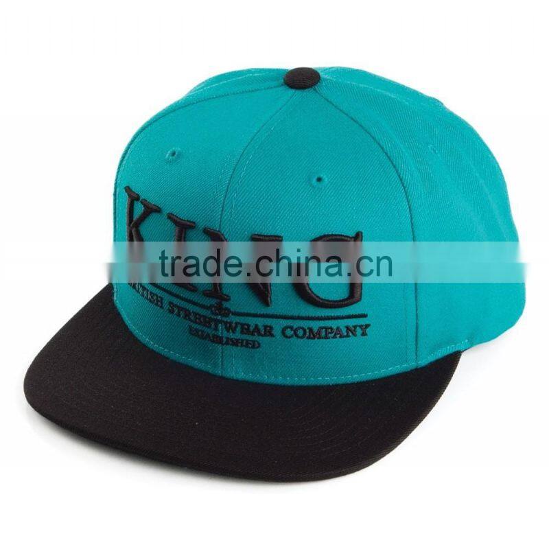 Hot Sale Flat Bill Snap Back Hat OEM 3D Embroidery Snapback Custom Cap