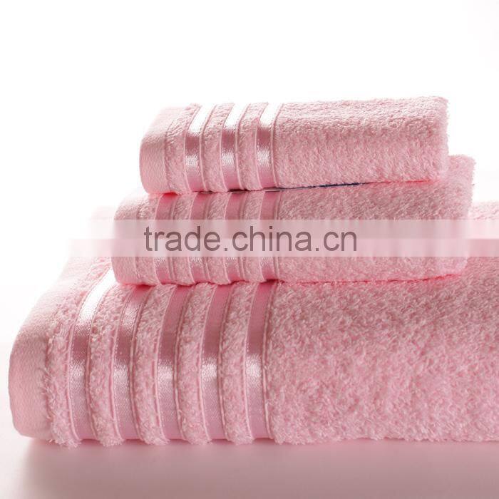 eco-friendly economy wholesale orange red color bath towel set