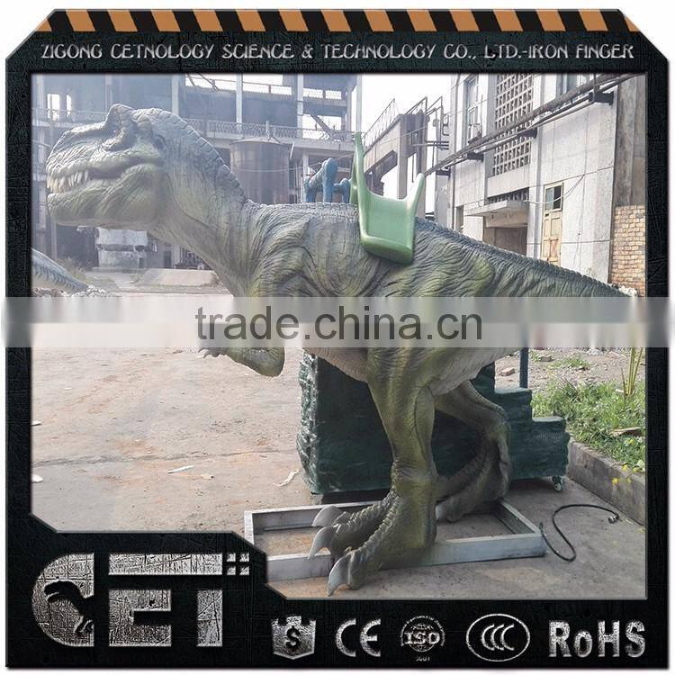 robotic standing dinosaur rides life size riding dinosaur T-rex coin operated dinosaur rides for park