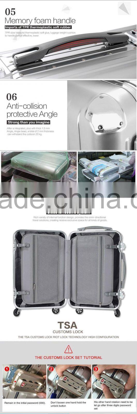 New design hard plastic black aluminum cosmetic case