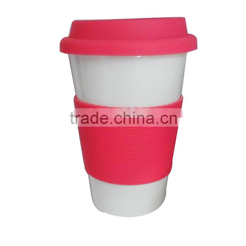 promotional gift ceramic coffee mug with silicone lid