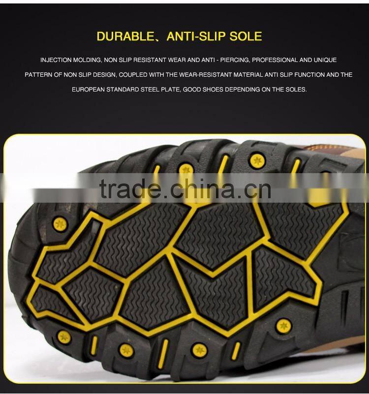 Top brand high quality full grand leather rubber sole safety boot