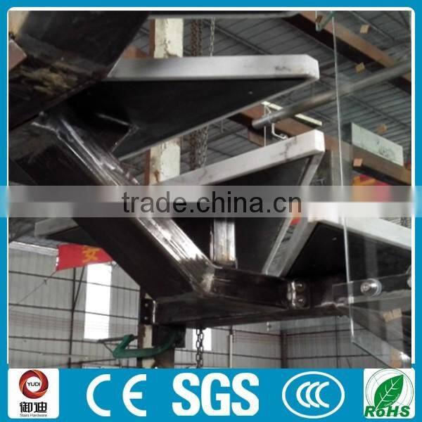 China Interior wrought iron stone prefabricated straight stairs --YUDI