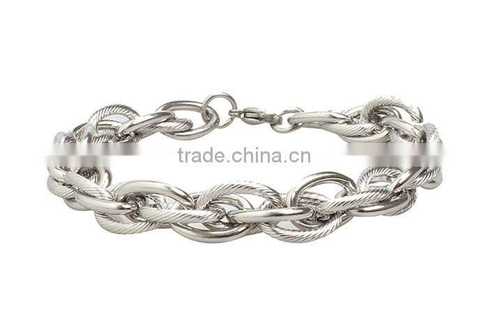 Kindy jewelry JCB0235 latest design natural color stainless steel bracelet hand chain for men