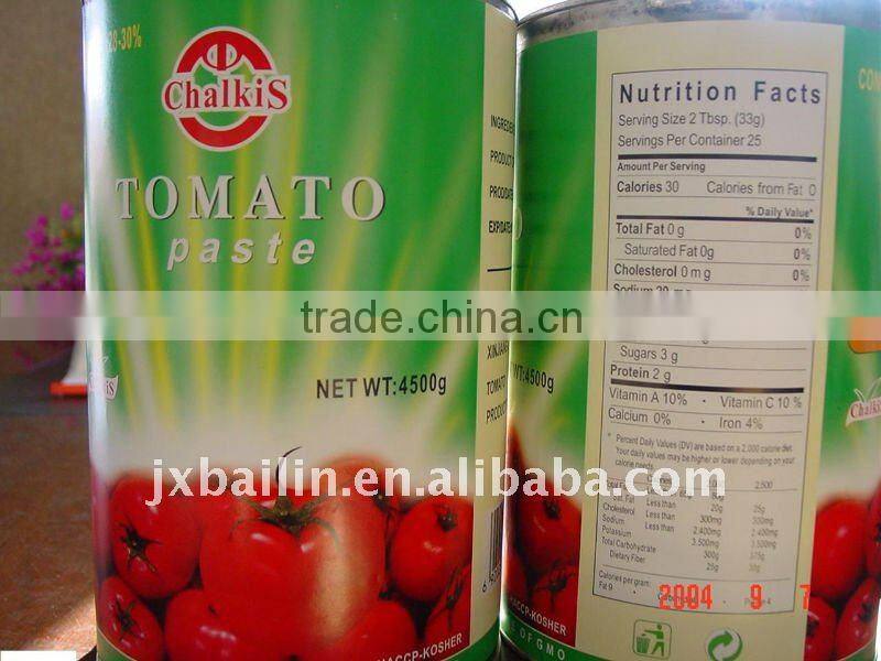 HOT!! 425g canned tomato recipe brix 28-30, easy/normal open,