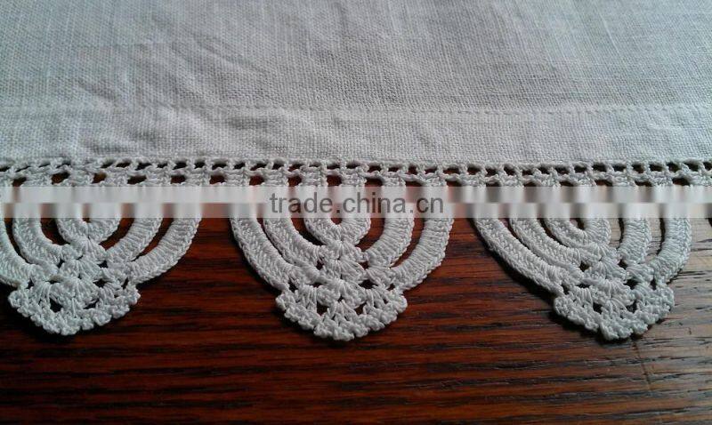 Crochet lace cotton table runner