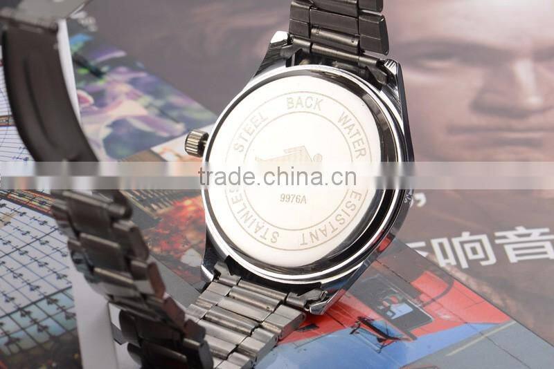 quality blue glass stainless steel band watch men or women accesories