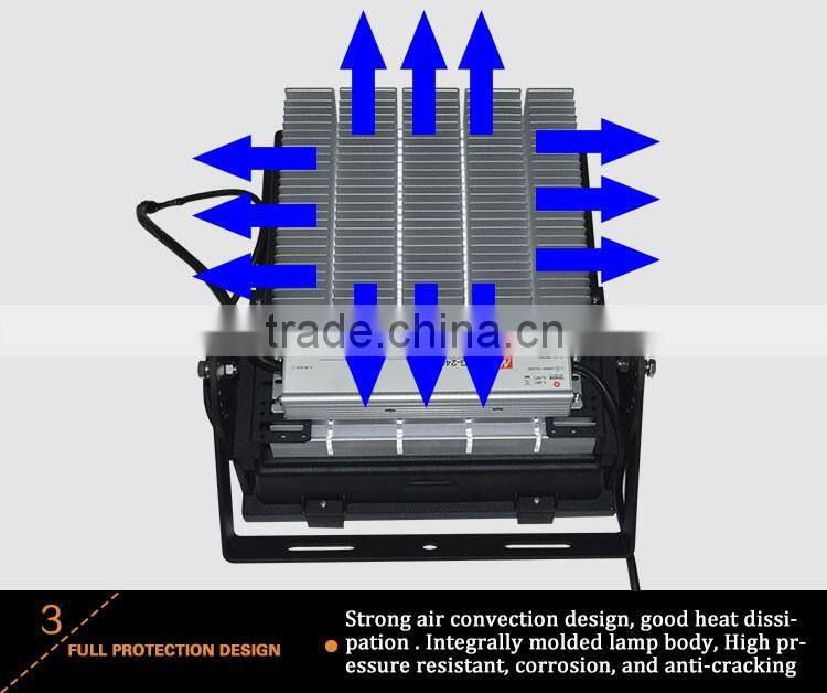 CE ROHS certifaction outdoor waterproof IP65 Meanwell driver SMD2835 110lm/w 200w led flood light