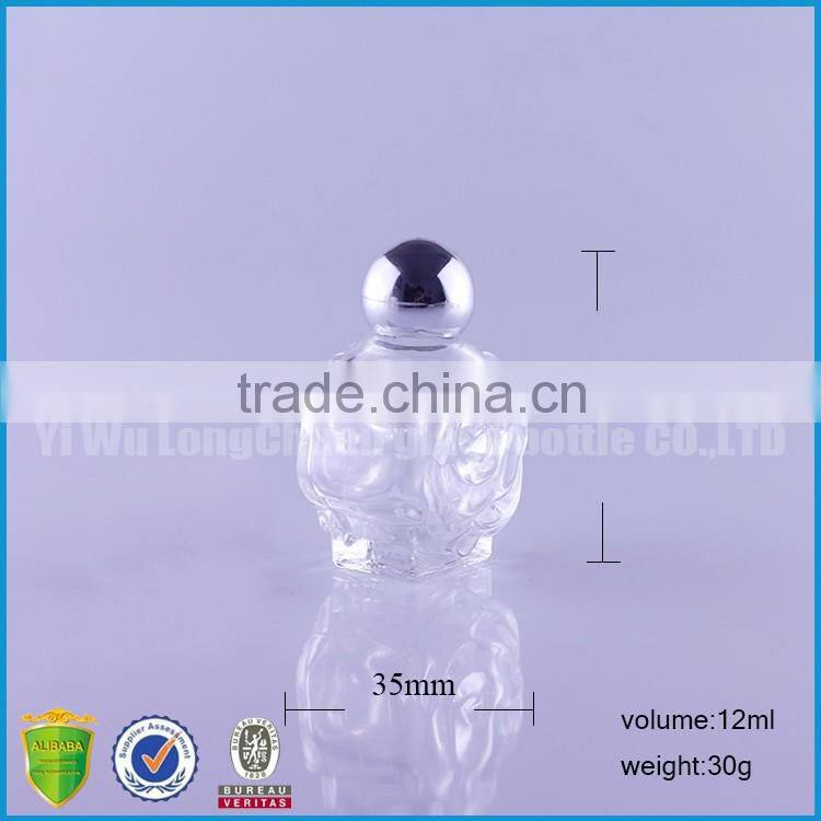 Skull Round Rose Oblate Empty E liquid Glass Bottles 12ml with Airtingt Aluminum Cap