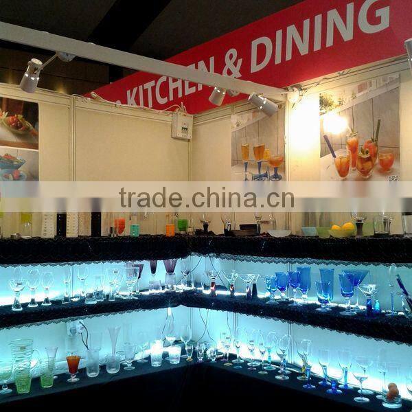 Mouth Blown gold color heavy stem glass cocktail glasses