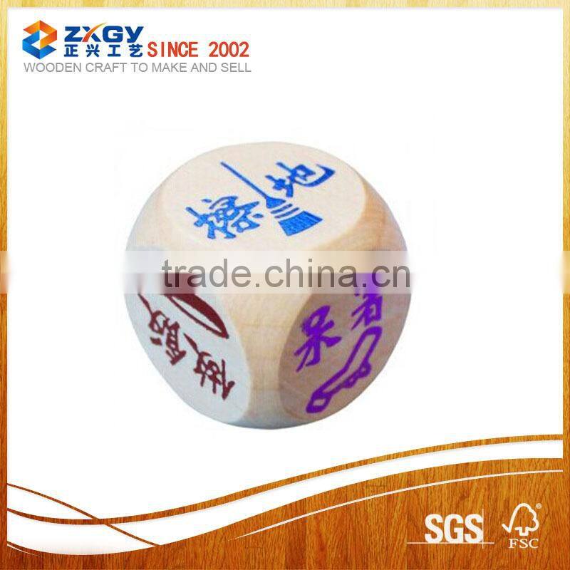 Black Customed Wood Dice With Gold Engraved Logo
