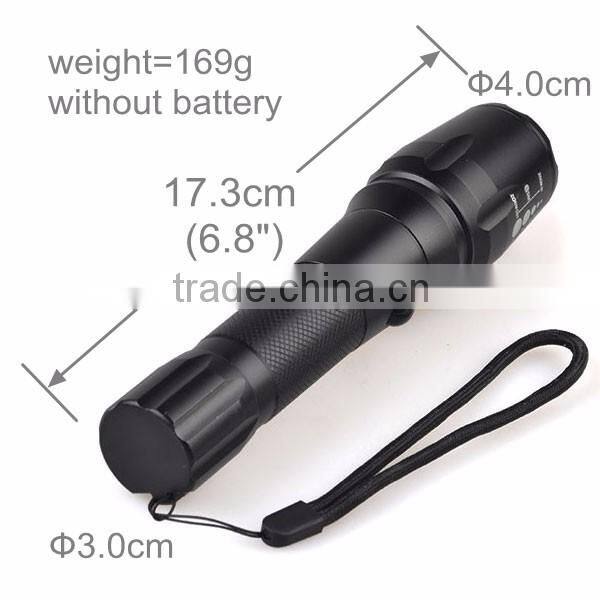 TP-1877 XML T6 / U2 LED Powerful Light / Zoomable Power Flashlight With Nylon Bag
