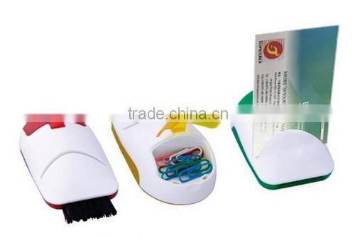 mouse shape clip holder with brush and name card
