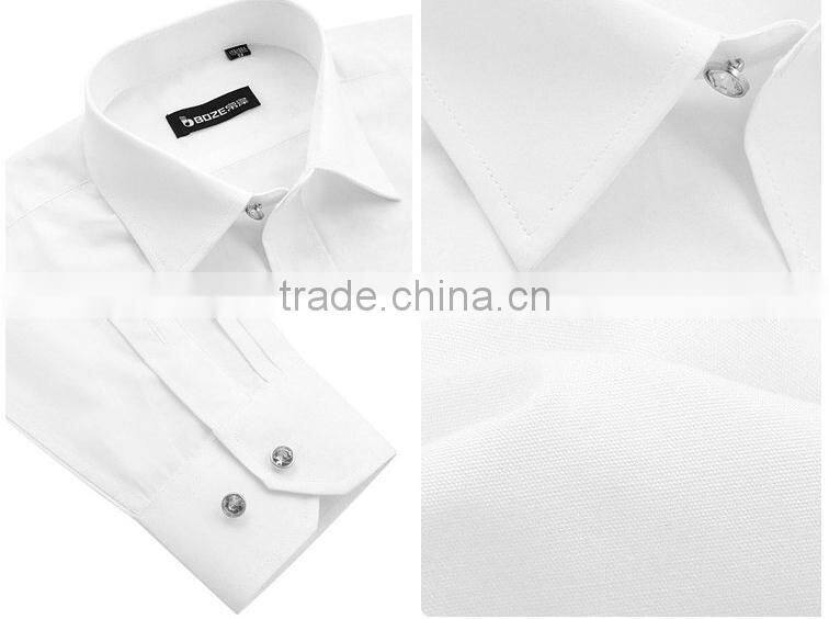 Wholesale price New pattern Solid Color french cuffs bulk custom men dress shirts