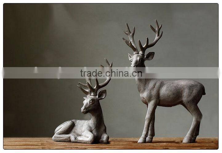 Resin Big size Deer decoration in christmas ,garden figurine of polyresin