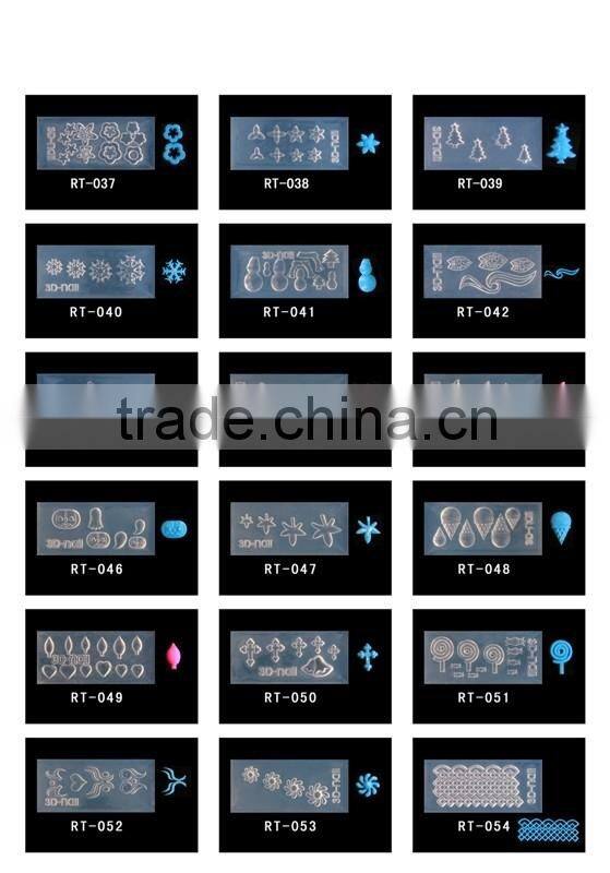 2016 popular practical silica gel material nail 3D mold for DIY nail decoration