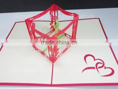 Reindeer Christmas and New year 3d hand made card