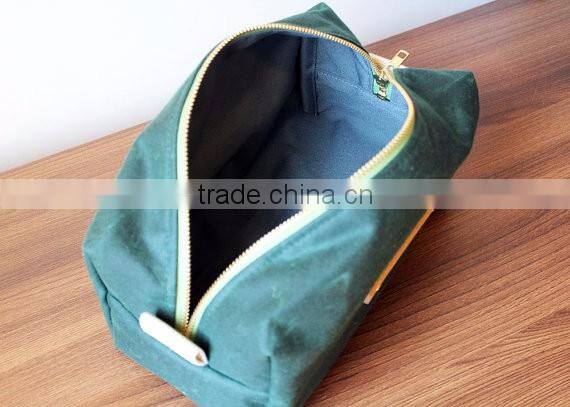 Custom high quality waxed canvas toiletry bag