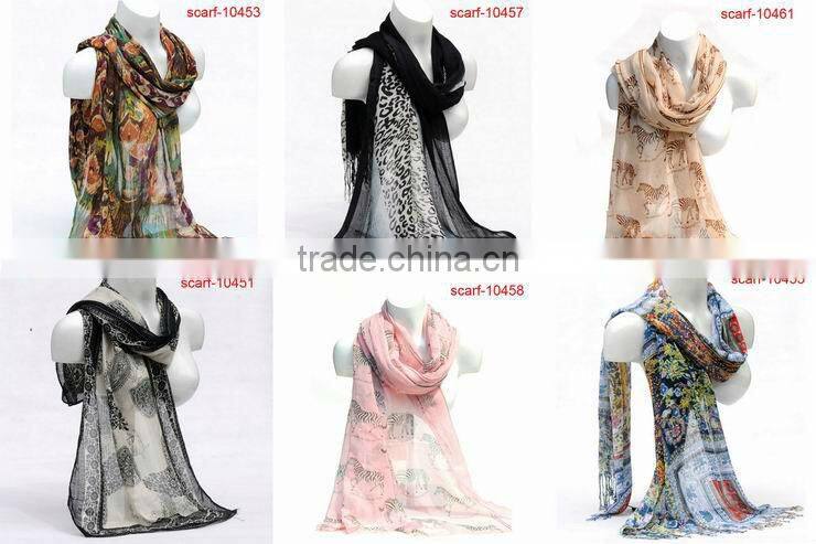 fashion 100% ployester square neck scarf