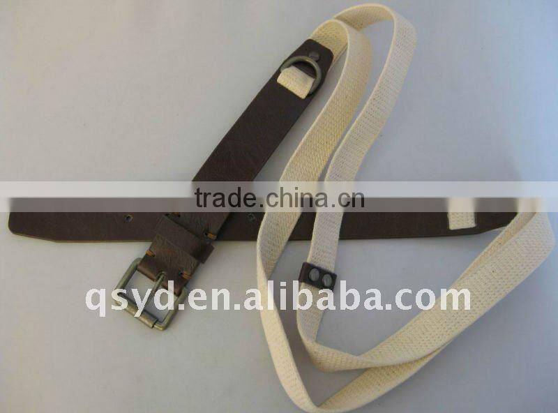Woman White Cotton Western Stylish Belt