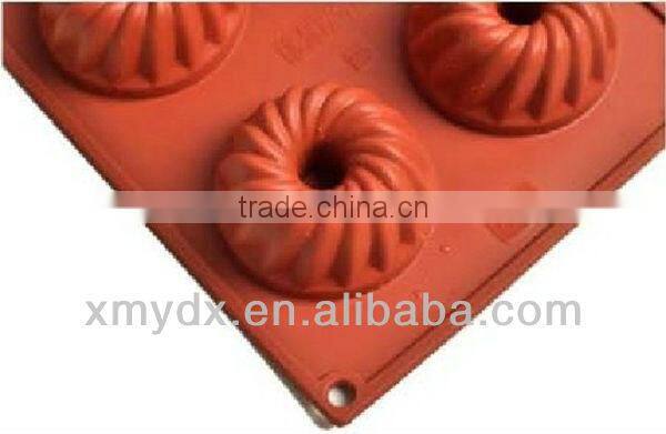 silicone cake mold, 6 cup donut cake pan, silicone baking mold