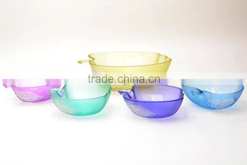 Sprayed Colored Glass Apple Shaped Bowl Mixing Glass Bowl Set