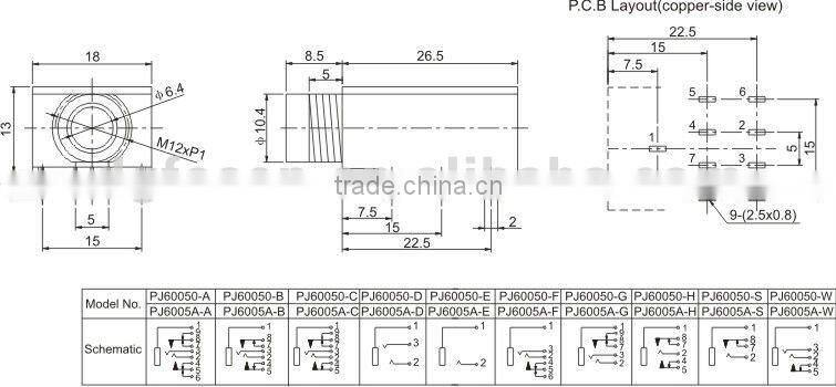 double 6.35 audio phone jack PJ60050