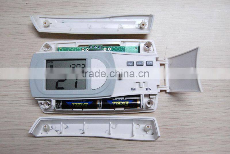 custom thermostat plastic enclosure with button and battery operation housing