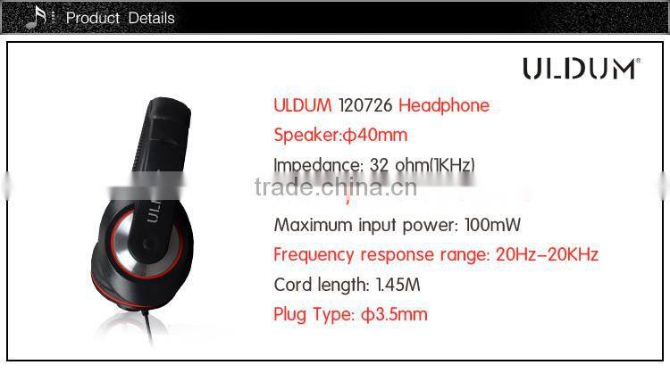 ULDUM High quality stereo over ear wired headphone