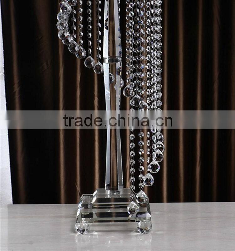 wholesale custom made size tall crystal wedding flower stand centerpieces