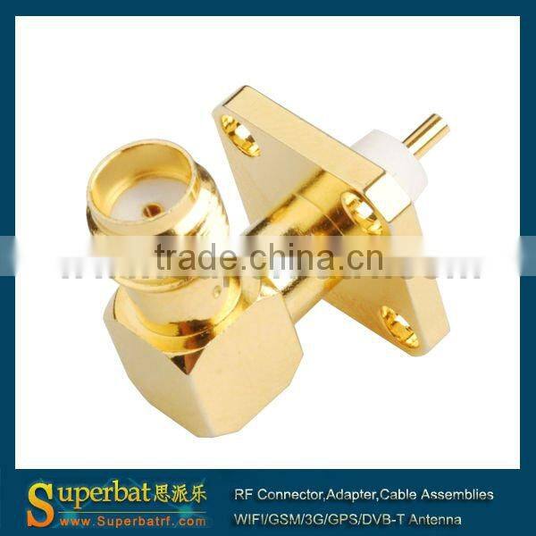 SMA 4 hole panel mount Jack RA with extended dielectric surface mount sma edge connector