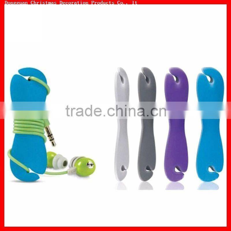 fashion design cheap silicone headphone cable winder