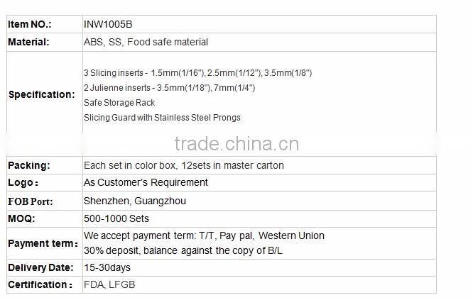 Professional V Blade Slicer INW1005B Black Recipes Vegetable Slicer Vegetable Cutter Julienne Chopper