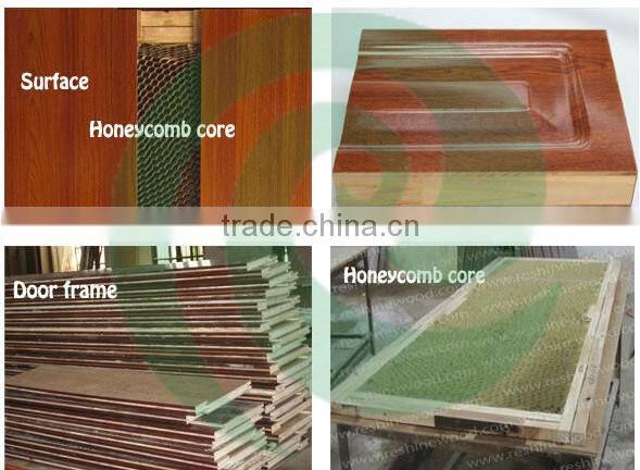 Honey comb/solid wood core mohagony melamine door