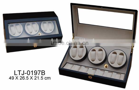 Luxury wooden watch box glass top