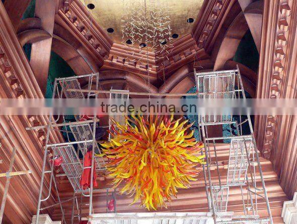 warm colour luxury glass art Royal Harmony xo-201214 and top grade glass chandelier and Interior and Exterior Decoratives