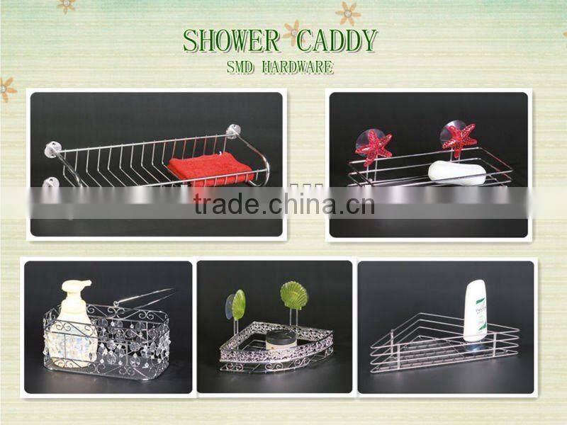 Metal chrome bathroom shower caddy
