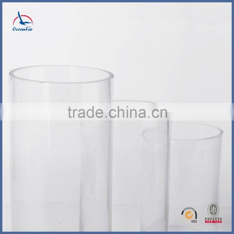 Recycled Home Decoration Clear Glass Cylinder Vases Classic Tall Glass Vases