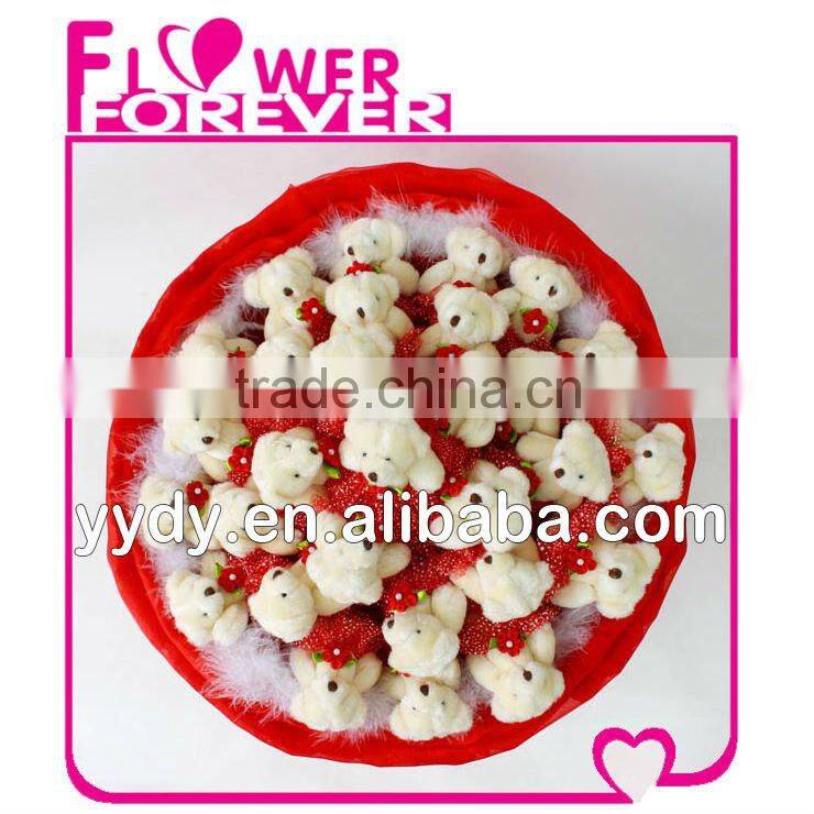 Gorgeous Valentine's day gift red plush bear bouquet wedding gift