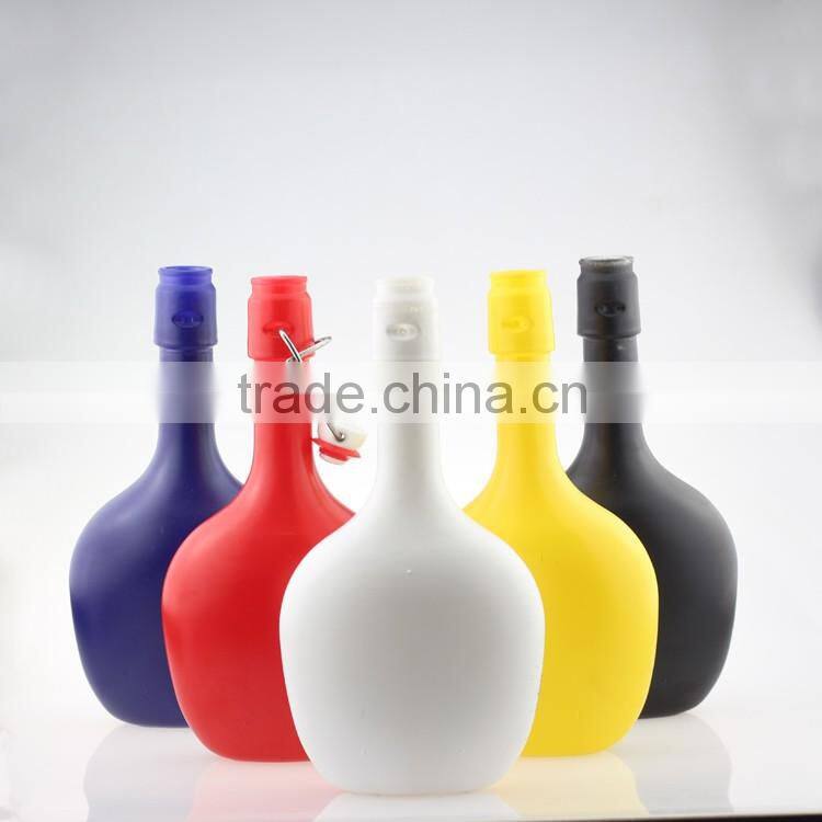 Have market advantage hammer shape Bottles 750ml paint glass bottle frosted aclohol bottles