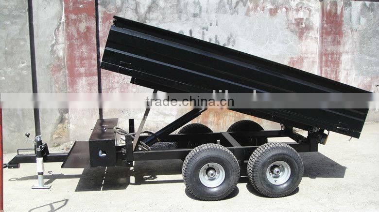 4Wheel Dump trailer with hydraulic power unit,self-dump trailer,single axle trailer
