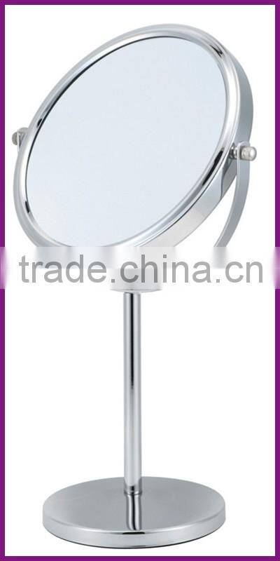 Professional vanity metal circular mirror metal framed desktop compact dressing mirror