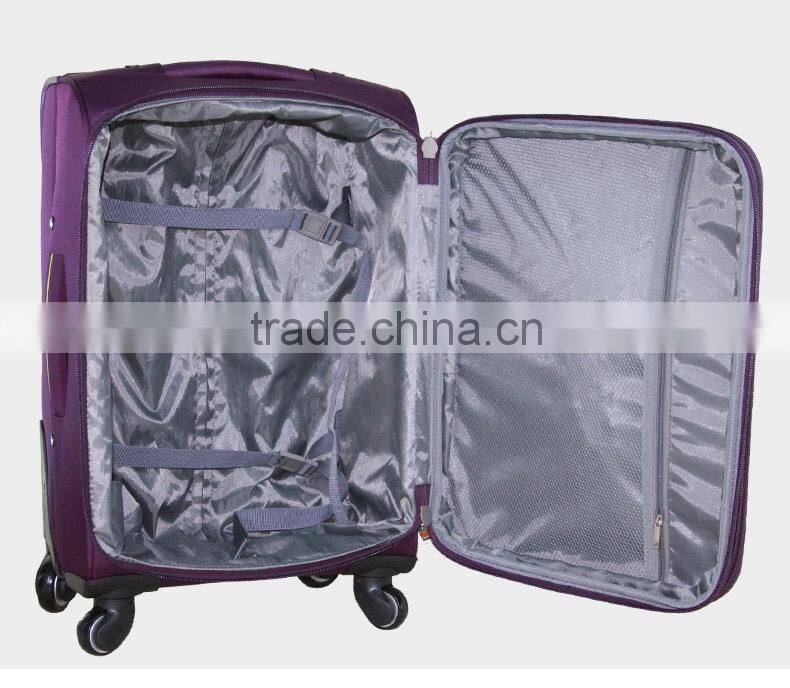 2016 NEW fabric high quality Fashion design 3 piece softTrolley Luggage set