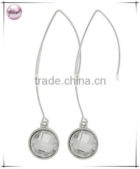 Rhodiumized Clear Acrylic Metal Dangle Earring Set