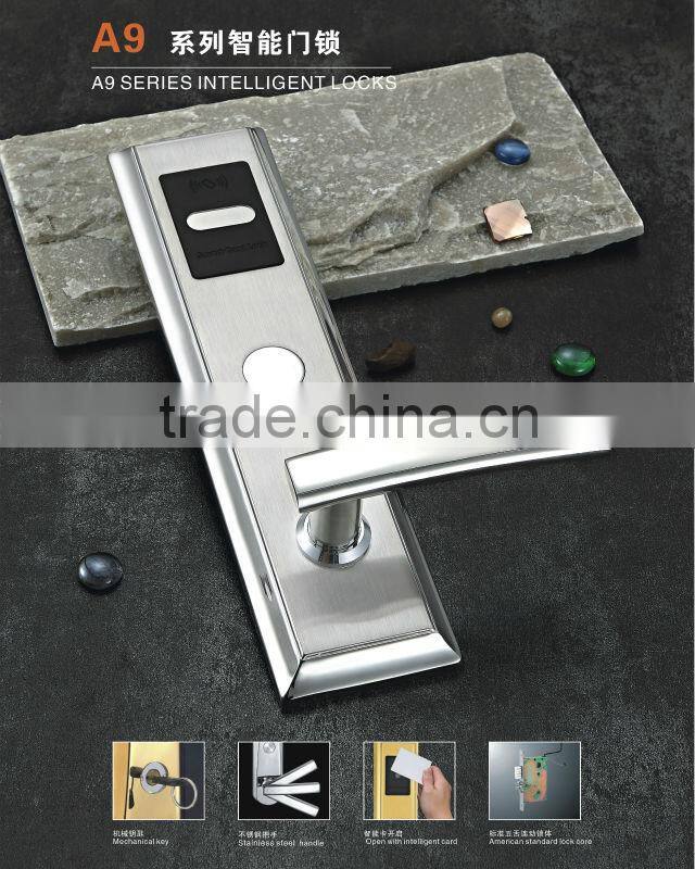 bright stainless hotel locks