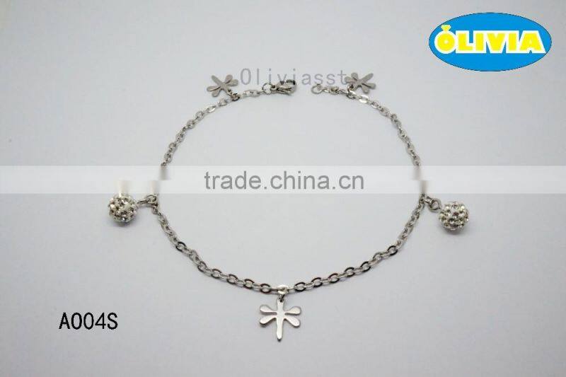 Olivia Jewelry Fashion Design Anklet Stainless Steel Anklets With Stone Charms For Women