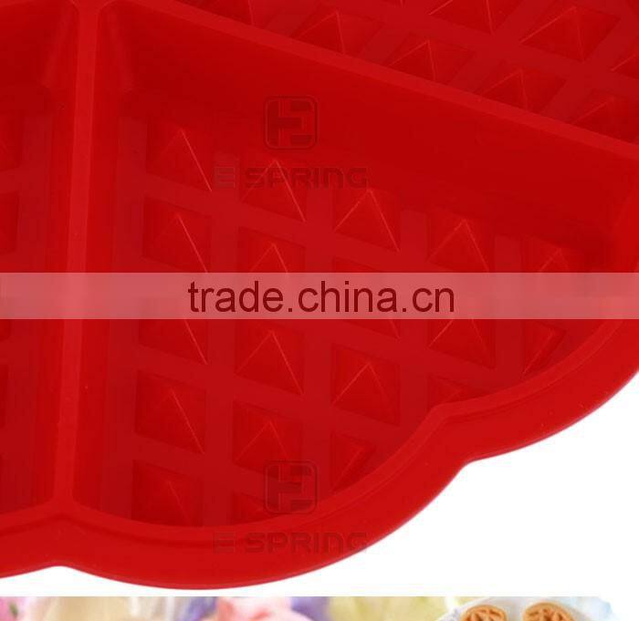 4 Cavity Waffles Cake Chocolate Silicone Mold Baking Mould Pan Bubble Waffle