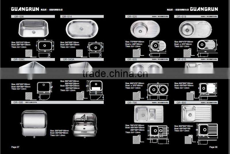 Yacht,Boat ,Train and Public Mobile Toilet Used Stainless Steel Hand Wash Basin Kitchen Sink GR-Y566