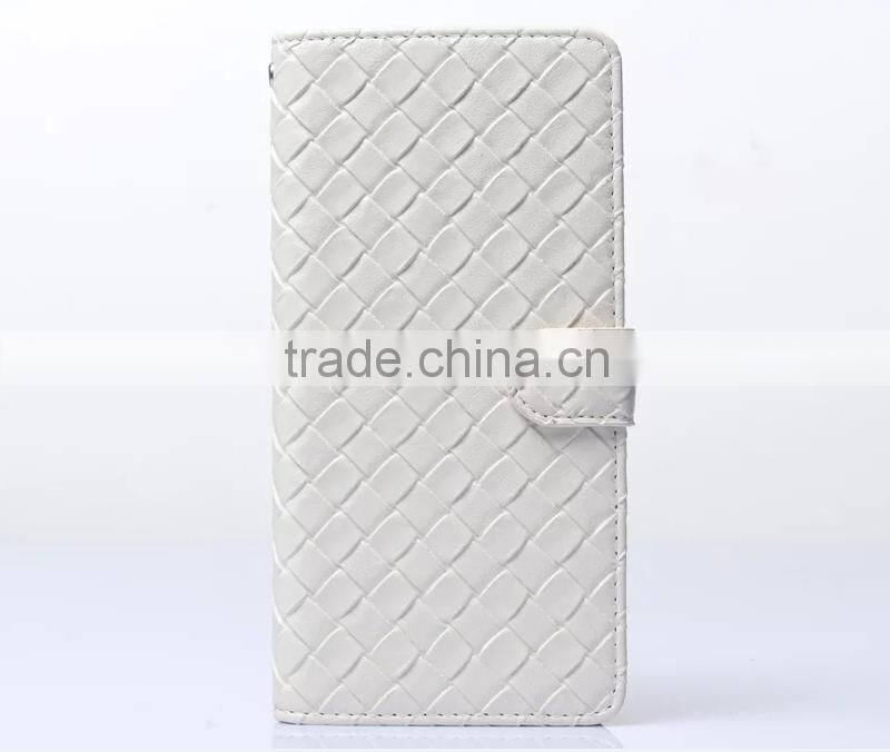 Classical woven design flip leather case cover for iphone 7 7plus, wallet case for iphone 7
