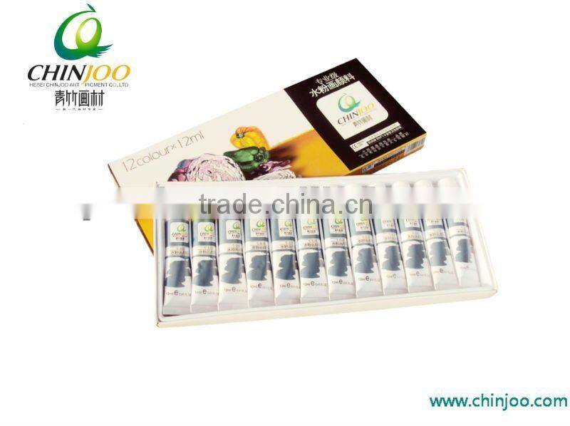 12 colors gouache paint set